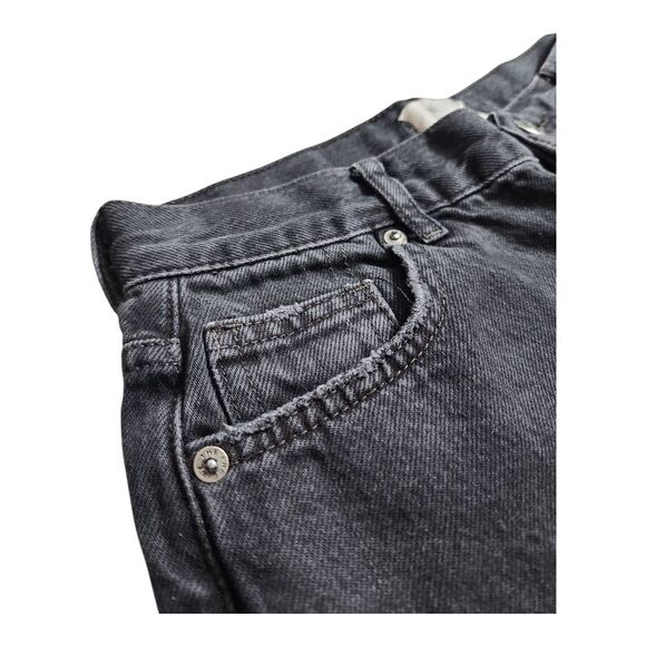 We The Free Maggie Mid Rise Washed Black Distressed Jeans Sz 26 Streetware Wide - Picture 9 of 9